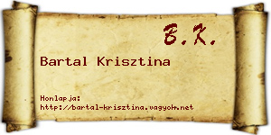 Bartal Krisztina névjegykártya